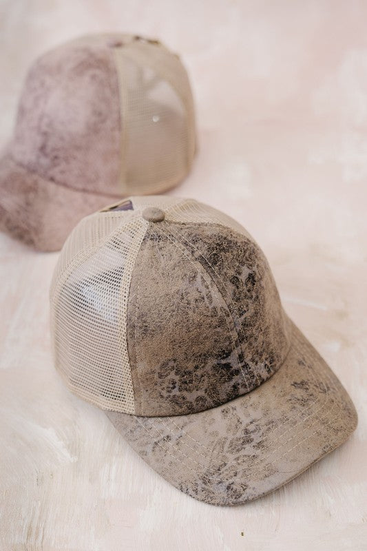 Distressed Criss Cross Hat