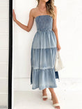 Load image into Gallery viewer, Isabelle Tube Tiered Denim Dress
