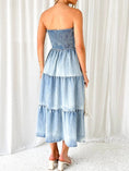 Load image into Gallery viewer, Isabelle Tube Tiered Denim Dress
